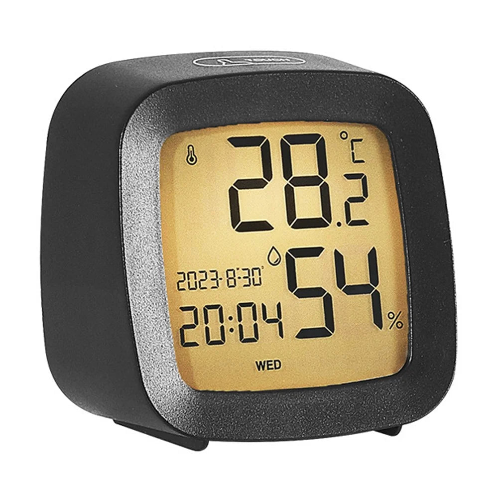 Digital Alarm Clock with Backlight Battery Operated Temperature Humidity Monitor Alarm Clock - 2205 Black - 1
