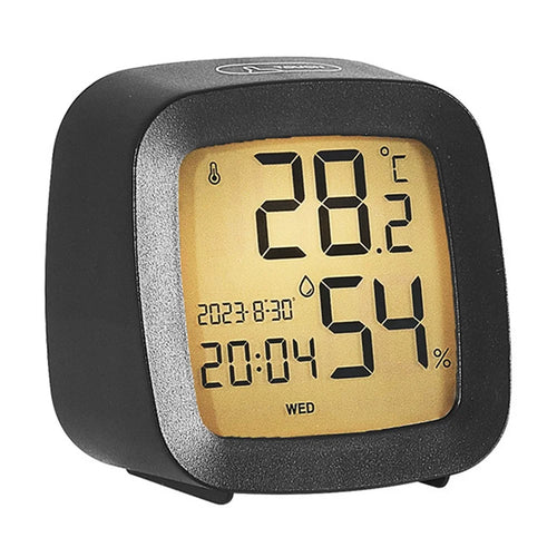 Digital Alarm Clock with Backlight Battery Operated Temperature Humidity Monitor Alarm Clock - 2205 Black - 1