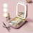 Cosmetic Mirror Case LED Makeup Mirror Storage Case with Light-Filling Portable Makeup Box Bag - Pink - 3
