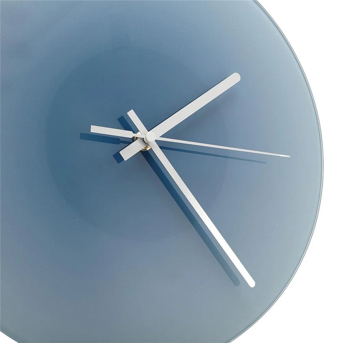 12 inch Sunset Wall Clock with Bracket Silent Non-Ticking Gradient Glass Clocks for Home (No Battery) - Blue  /  No Dial Scale - 6