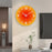 12 inch Sunset Wall Clock Battery Operated Gradient Glass Silent Clocks for Home (No Battery) - Orange  /  Number - 4