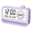 Digital Alarm Clock with Visual Timer 3 Level Brightness USB Rechargeable Countdown LCD Time Reminder - Purple - 1