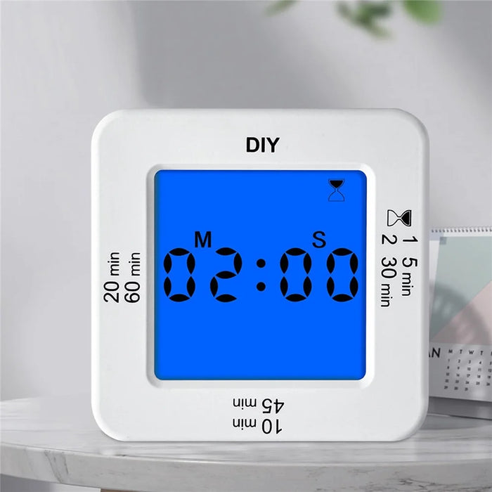 Large LED Display Multifunctional Digital Kitchen Timer with 4 Alarm Modes Stopwatch Clock - 2