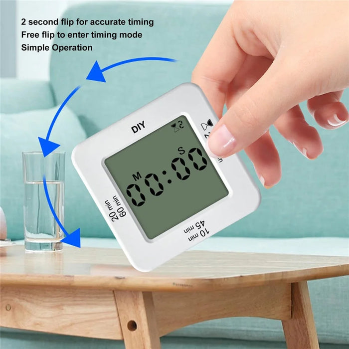 Large LED Display Multifunctional Digital Kitchen Timer with 4 Alarm Modes Stopwatch Clock - 5