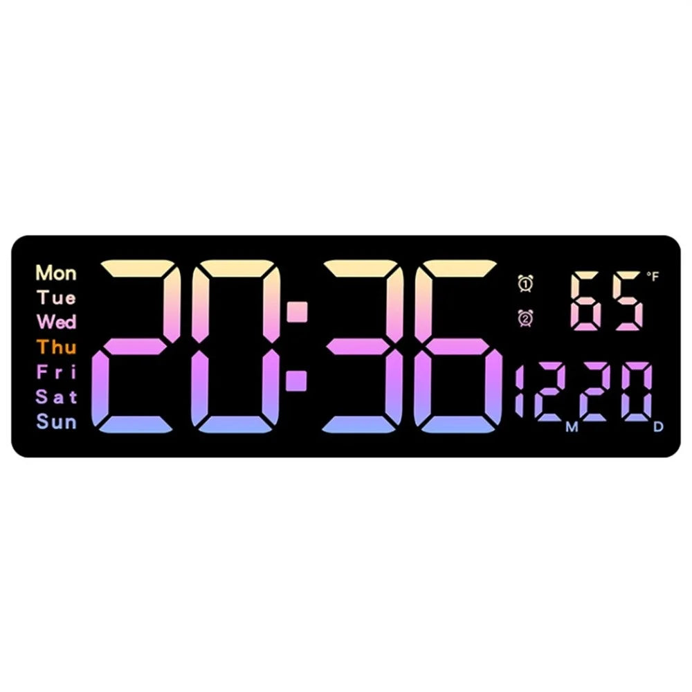 5526 LED Digital Display Electronic Wall Clock Multi-Function Countdown Alarm Clock - Pink - 1