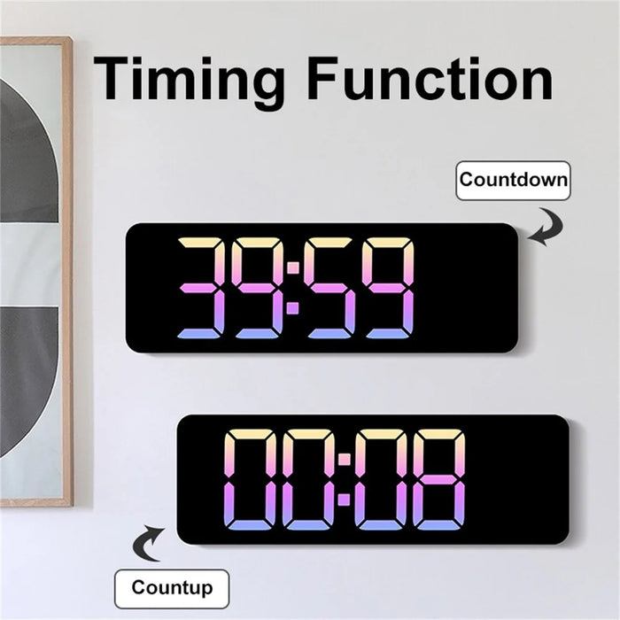 5526 LED Digital Display Electronic Wall Clock Multi-Function Countdown Alarm Clock - Pink - 2