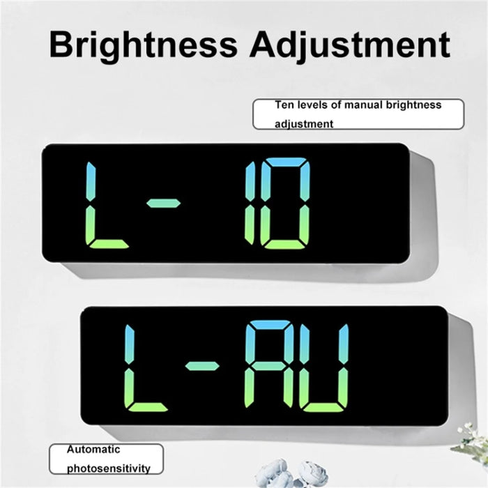 5526 LED Digital Display Electronic Wall Clock Multi-Function Countdown Alarm Clock - Pink - 4