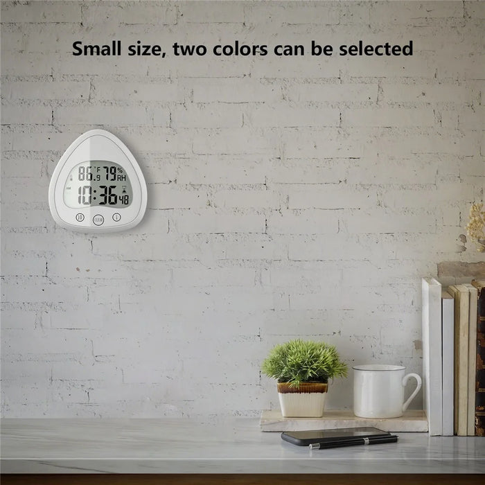 Silent Digital Alarm Clock with Suction Cup Waterproof Countdown Timer Temperature Humidity Sensor - 5