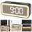 Mirror Surface LED Digital Alarm Clock Temperature Display Students Bedside Desktop Clock - Black - 2