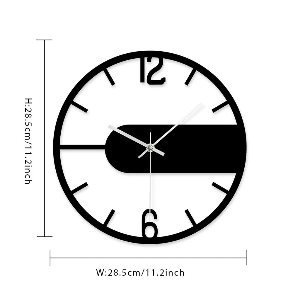 Round Clear Acrylic Wall Clock Silent Non-Ticking Clock (No Battery) for Kitchen  /  Home  /  Living Room - 7
