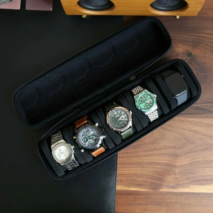 5 Slot Watch Smartwatch Hard Shell Protective Case Portable Storage Box with Soft Sponge Pillows - 2