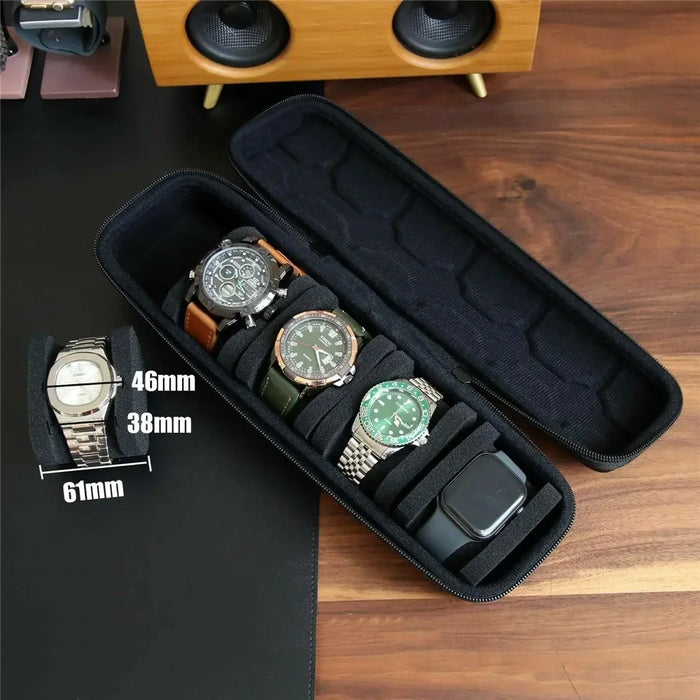 5 Slot Watch Smartwatch Hard Shell Protective Case Portable Storage Box with Soft Sponge Pillows - 3