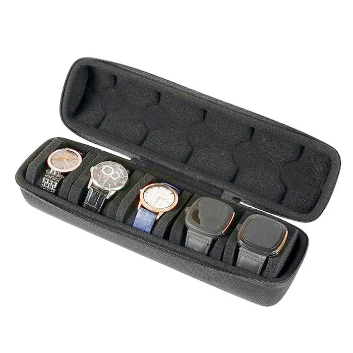 5 Slot Watch Smartwatch Hard Shell Protective Case Portable Storage Box with Soft Sponge Pillows - 7