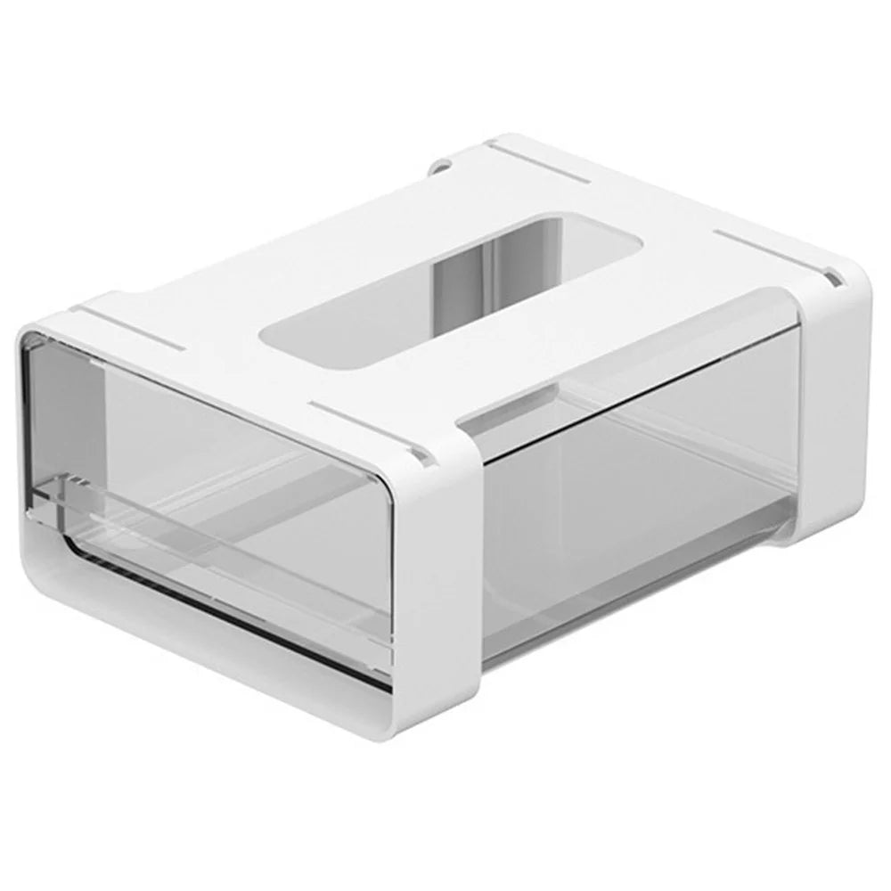 Invisible Under Desk Drawer Organizer Adhesive Hanging HIPS PET Storage Box - Small Size - 1