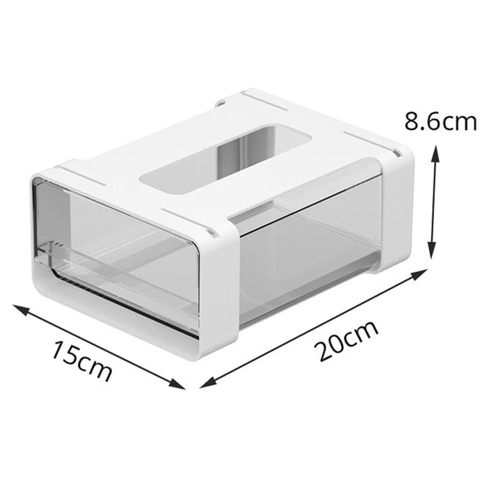 Invisible Under Desk Drawer Organizer Adhesive Hanging HIPS PET Storage Box - Small Size - 6