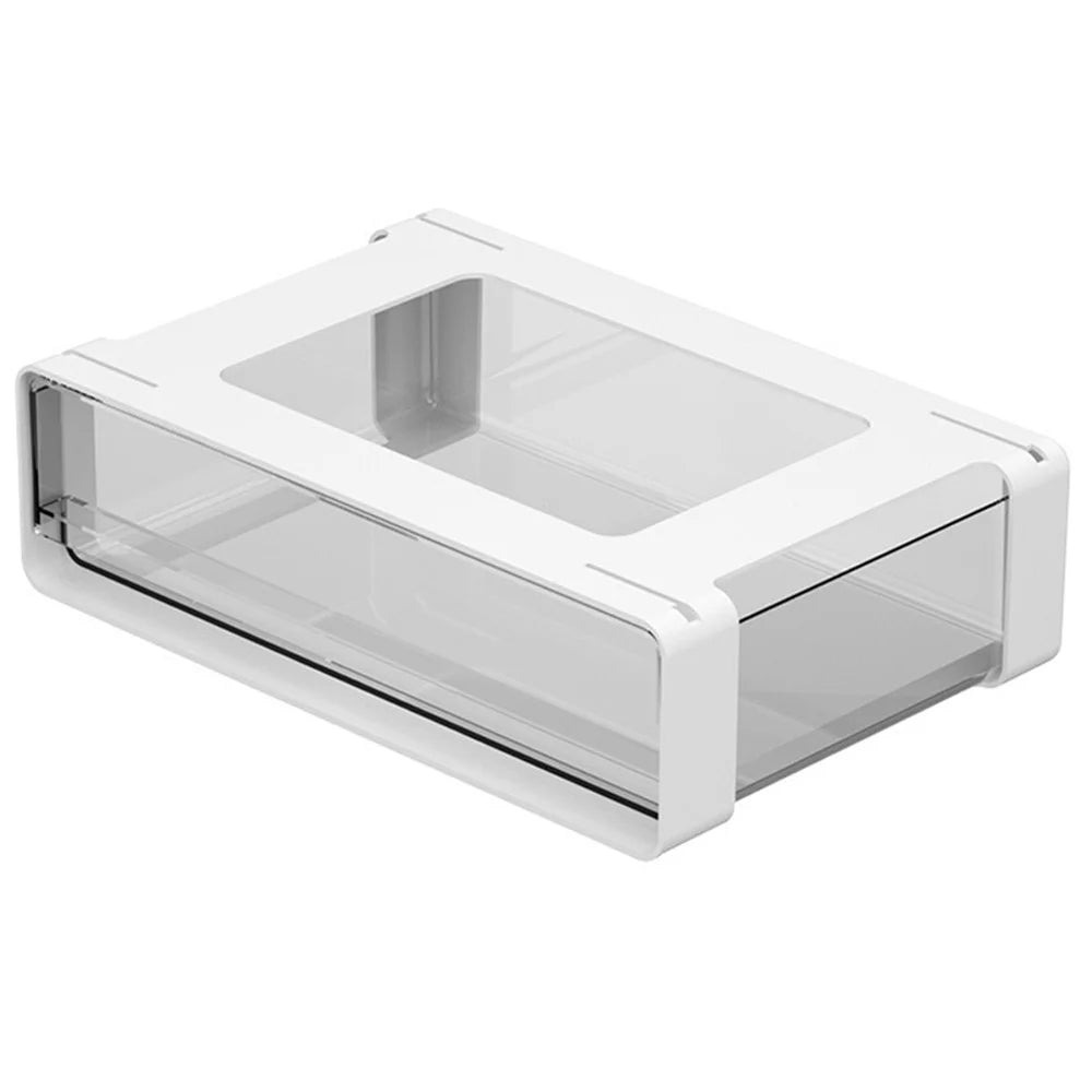 Invisible Under Desk Drawer Organizer Adhesive Hanging HIPS PET Storage Box - Large Size - 1