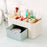 Drawer Design Plastic Desktop Jewelry Makeup Brush Lipstick Storage Container Cosmetic Organizer Box - Blue - 1