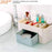 Drawer Design Plastic Desktop Jewelry Makeup Brush Lipstick Storage Container Cosmetic Organizer Box - Blue - 3