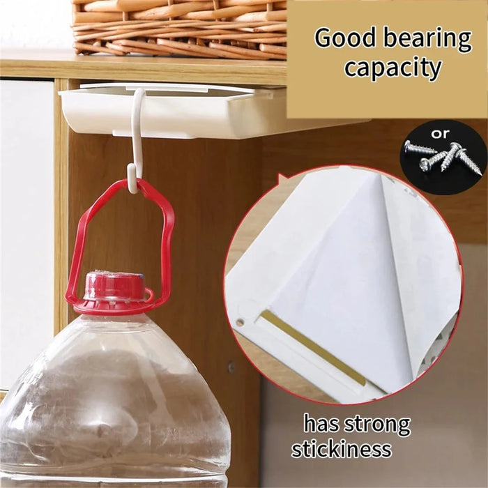 Under Desk Drawer Organizer Hidden Self-Adhesive Space Saving ABS Storage Box Size XL - White - 2