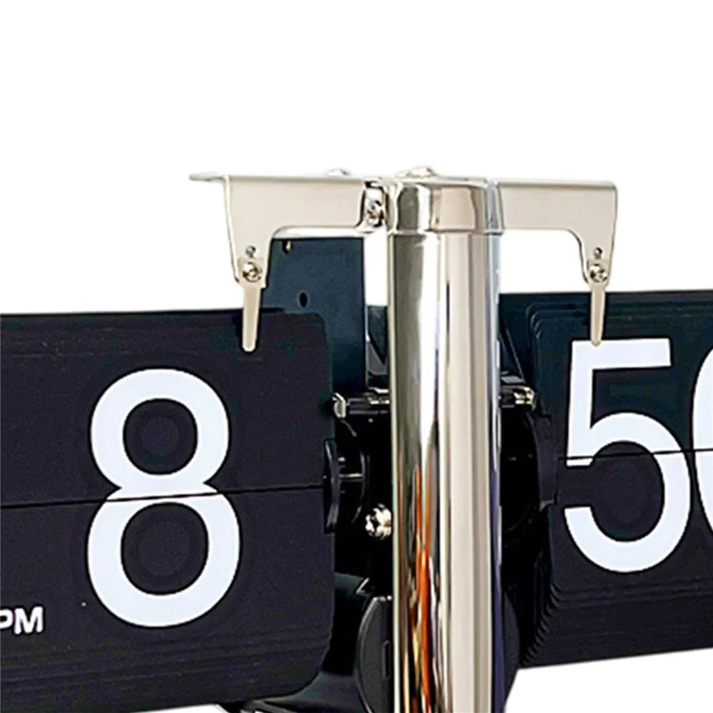 Auto Flip Down Clock with Storage Drawer Vintage Style Balance Mechanical Desk Clock for Living Room - 5