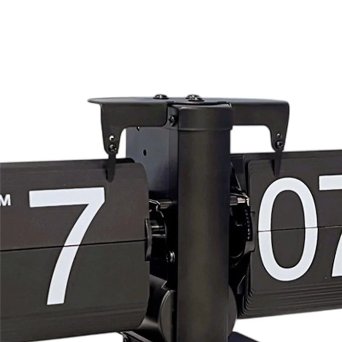 Vintage Auto Flip Clock with Drawer Mechanical Balance Flip Desk Clock for Living Room - Black - 5
