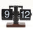 Automatic Flip Clock Retro Simple Home Table Clock Single Foot Stainless Steel Quartz Movement Flip Clock Walnut Square Base - Black - 1