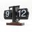 Automatic Flip Clock Retro Simple Home Table Clock Single Foot Stainless Steel Quartz Movement Flip Clock Walnut Square Base - Black - 3