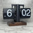 Automatic Flip Clock Retro Simple Home Table Clock Single Foot Stainless Steel Quartz Movement Flip Clock Walnut Square Base - Black - 4