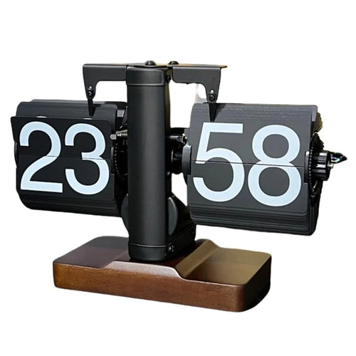 Auto Flip Clock Living Room Retro Desk Clock Balance Mechanical Flip Down Clock 24H Format - 1
