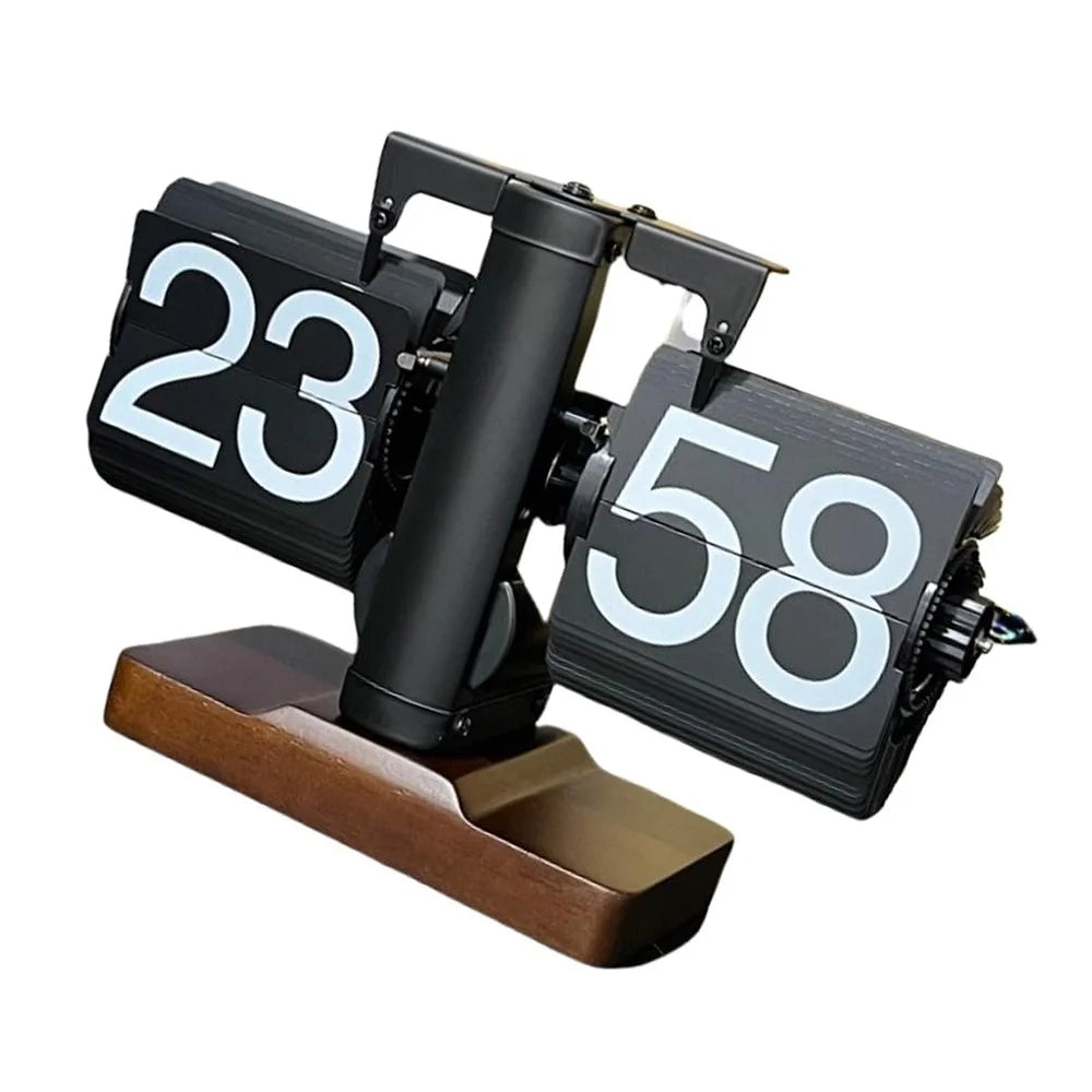 Auto Flip Clock Living Room Retro Desk Clock Balance Mechanical Flip Down Clock 24H Format - 7