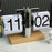 Retro Auto Flip Clock Mechanical Balance Desk Clock with Beech Wood Square Base for Home - White / 12H Format - 2