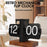 Automatic Flip Clock Retro Home Table Clock Single Foot Stainless Steel Quartz Movement Flip Clock Square Wooden Base - Black 12-Hour - 4