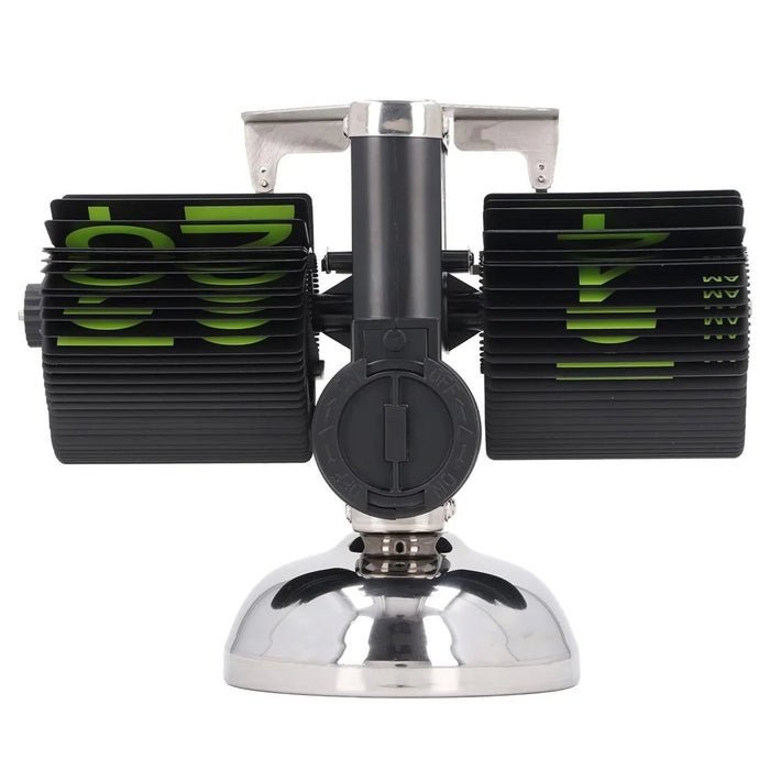 Stainless Steel Green Numbers Automatic Flip Page Clock Retro Balance Page Turning Table Clock - 2
