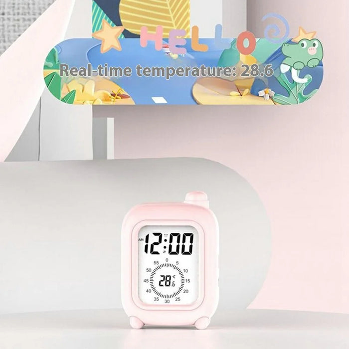 Mini Suitcase Shape Battery Powered Visual Timer Clock Study Work  Self Discipline Time Management Tool - Pink - 2