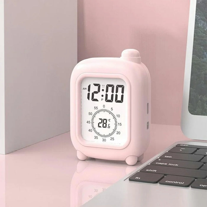 Mini Suitcase Shape Battery Powered Visual Timer Clock Study Work  Self Discipline Time Management Tool - Pink - 4