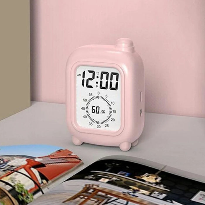 Mini Suitcase Shape Battery Powered Visual Timer Clock Study Work  Self Discipline Time Management Tool - Pink - 6