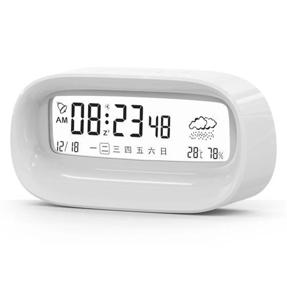 Smart Calendar Alarm Clock Transparent Multi-Function Home Office Desktop Digital Clock - White - 1