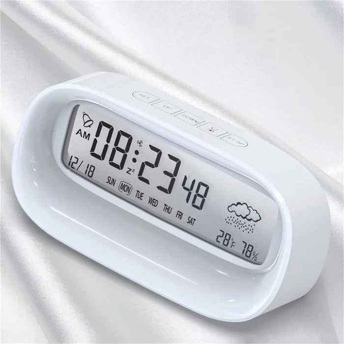 Smart Calendar Alarm Clock Transparent Multi-Function Home Office Desktop Digital Clock - White - 2