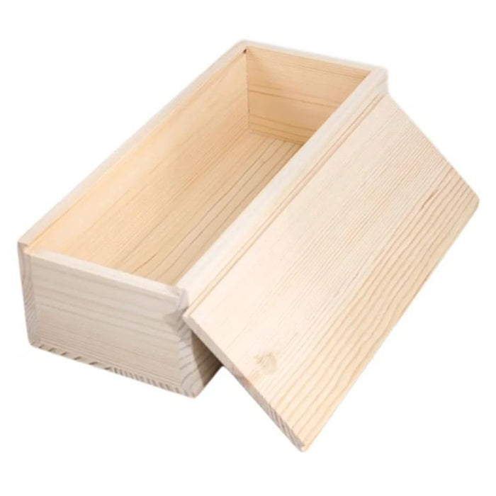 Minimalist Wooden Storage Box with Sliding Lid Rectangular Home Organizer - 1