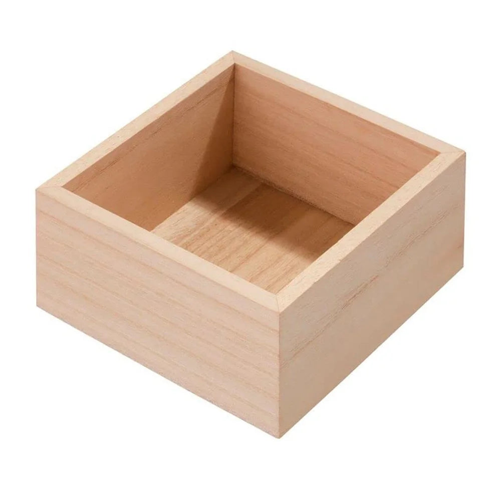 10 x 10 x 6cm Wooden Organizer Box Desktop Storage Container for Cards / Jewelry - 1