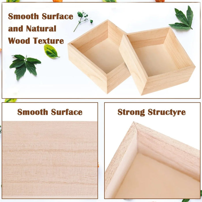 25 x 25 x 8cm Wooden Organizer Box Desktop Storage Container for Cards / Jewelry - 3