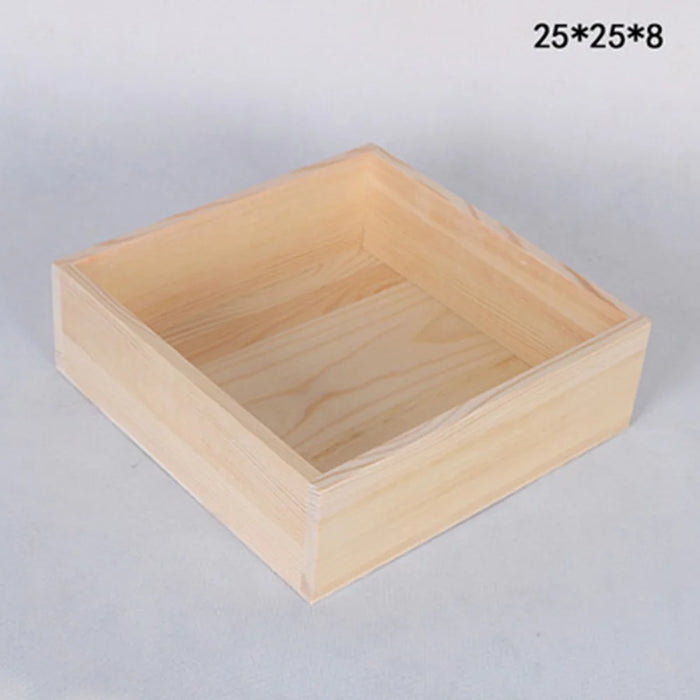 25 x 25 x 8cm Wooden Organizer Box Desktop Storage Container for Cards / Jewelry - 7