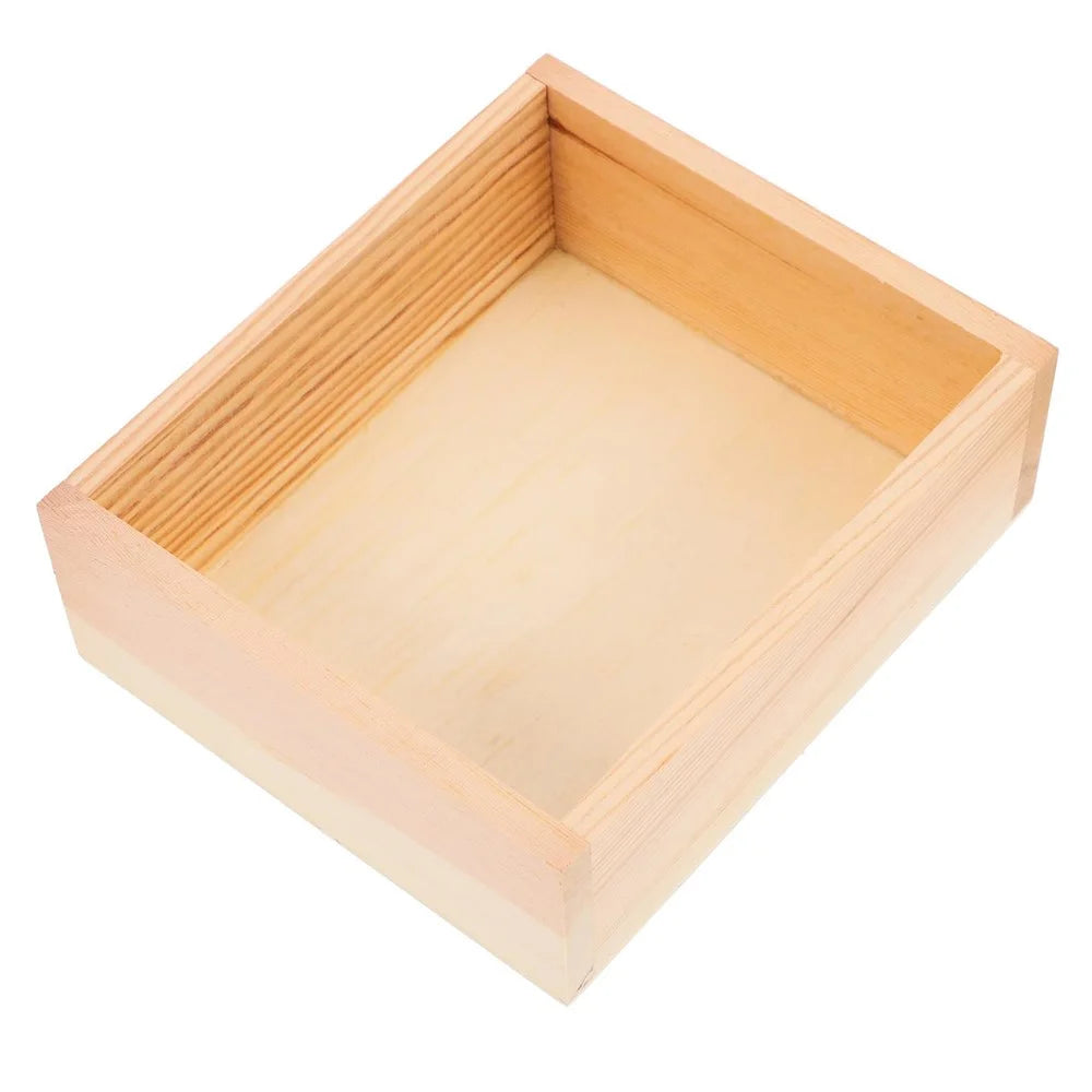 Wooden Desktop Organizer Box 30 x 30 x 8cm Multipurpose Lidless Storage Container For Documents Jewelry Accessories - 1