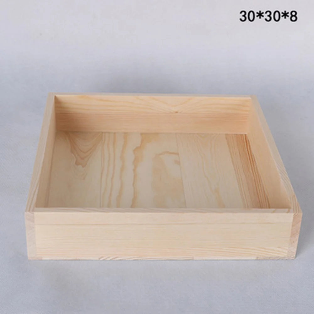 Wooden Desktop Organizer Box 30 x 30 x 8cm Multipurpose Lidless Storage Container For Documents Jewelry Accessories - 7