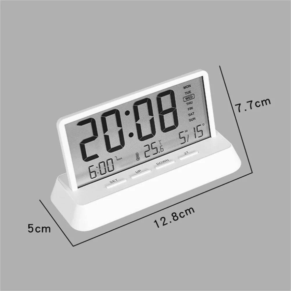2301 LED Display Multifunction Digital Alarm Clock with Temperature Calendar Snooze Function - Black / Transparent - 7