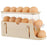 3-Tier Egg Storage Container Auto Rolling Design Refrigerator Side Door Organizer (BPA Free, No FDA) - Beige - 1