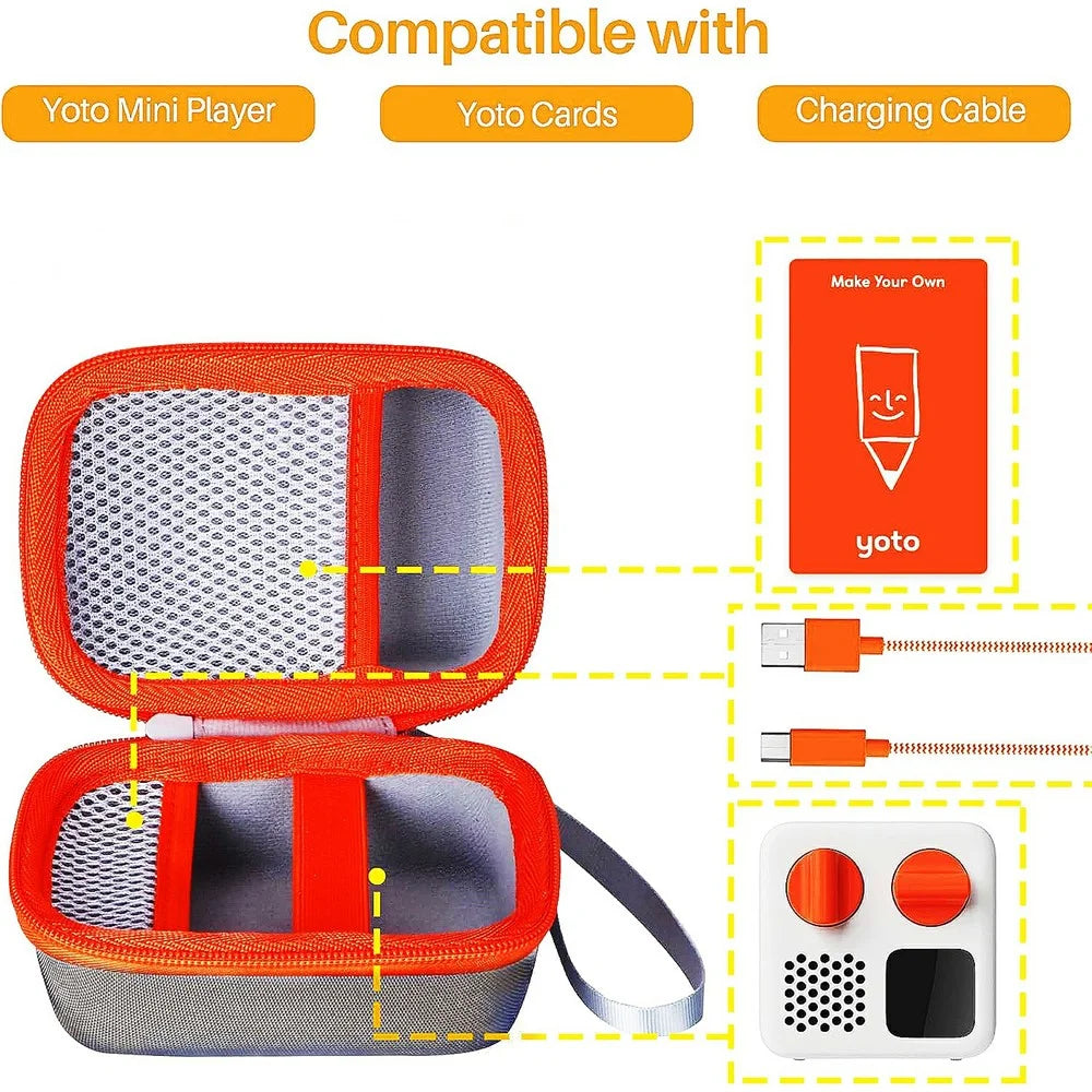 For Yoto Mini (2024 Edition) Storage Case Kids Audio Music Player Travel Carrying Bag Protective Box - 4