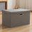 50 x 35 x 31cm Cotton Linen Fabric Storage Box with Lid Foldable Organizer Container for Clothes Toys - Grey - 2