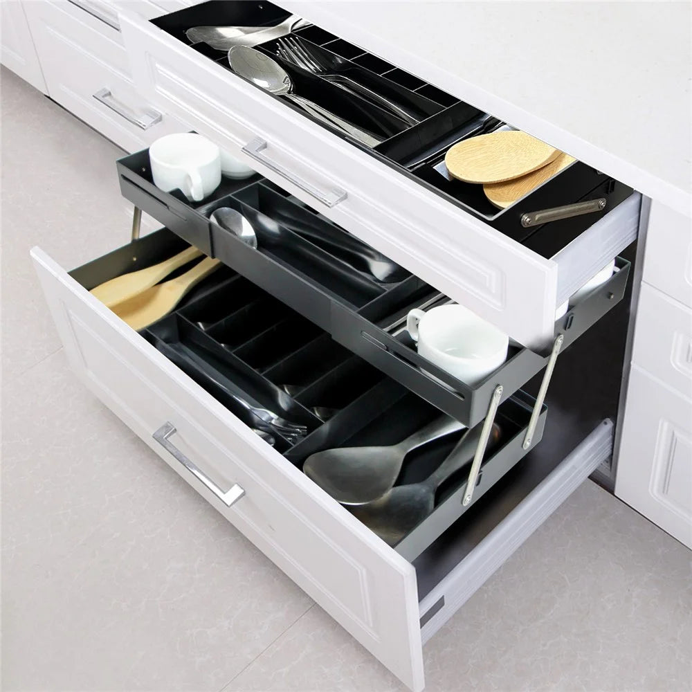 Foldable Storage Box for Vanity Jewelry Cosmetics Drawer Organizer Desktop Organizer - Black - 3
