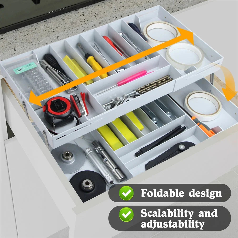 Foldable Storage Box for Vanity Jewelry Cosmetics Drawer Organizer Desktop Organizer - Black - 6
